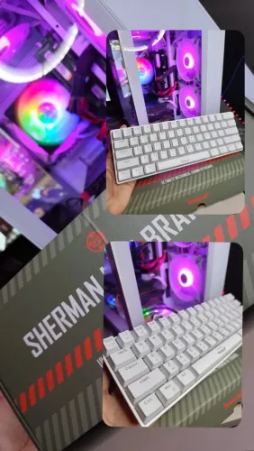 TECLADO SHERMAN MINI BRANCO<br>ULTIMATE MECHANICAL GAMING KEYBOARD