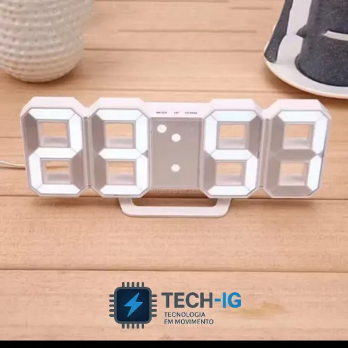 Relógio Digital LED 3D para mesa ou parede