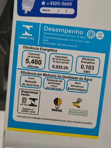 Purificador de água softstar, água gelada e natural, ótima vazão e super econômico!