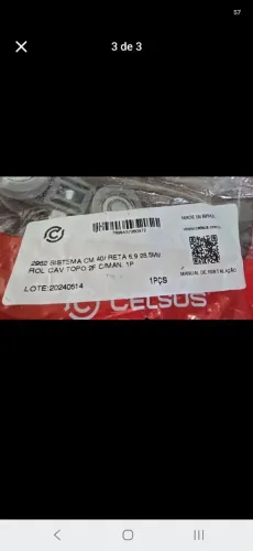 Kit roldana rodinha sistema cm 40 celsus 2952 chapa topo