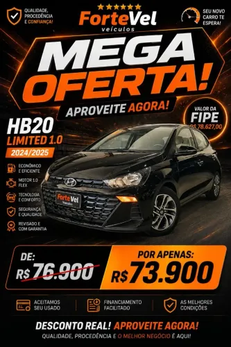 Hyundai HB20 Limited Plus1.0 Flex 12V Mec. 2025