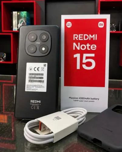 Telefone Novidade - Xiaomi Redmi Note 15 - 256 GB | 8 RAM + Cor:Preto + Entrega Grátis 4G