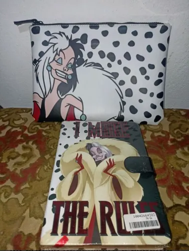 Kit Cruella Disney caderno e nécessaire