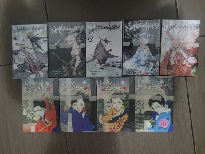 Coleção Nekogahara Volumes 1-5 (Editora JBC) e Lady Snowblood Volumes 1-4 (Editora Panini)