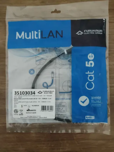 CAT 5e Patch Cord U/UTP MULTILAN CM T568A/B 0,5M