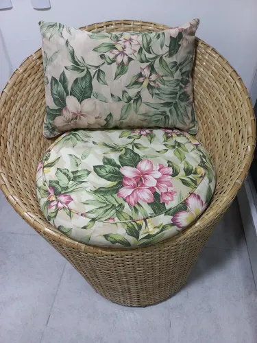 Conjunto 2 cadeiras poltronas em palha 