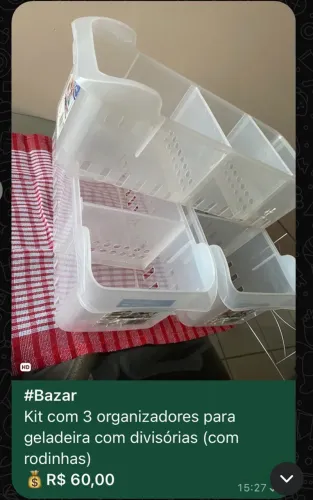 Desapego: kit de organizadores para geladeira com divisórias
