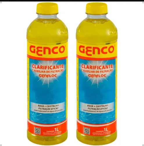 Kit 2 clarificante e auxiliar de filtração genfloc genco 1 litro