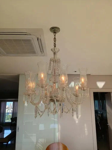 Lustre de cristal 8 lâmpadas