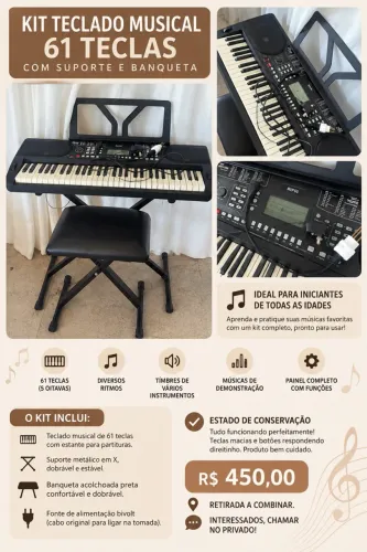 Teclado musical importado