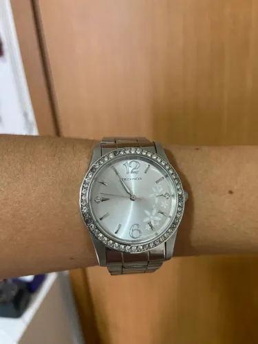 Relógio feminino technos prateado