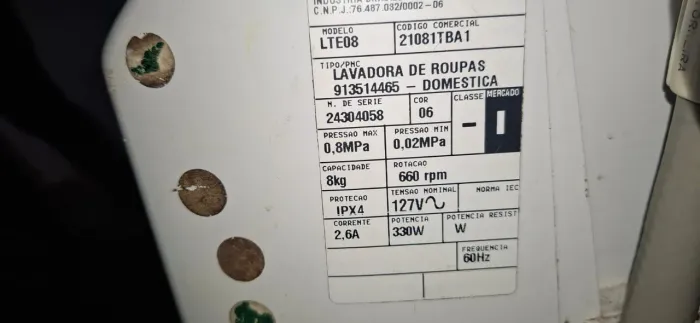 Plca de máquina Electrolux 