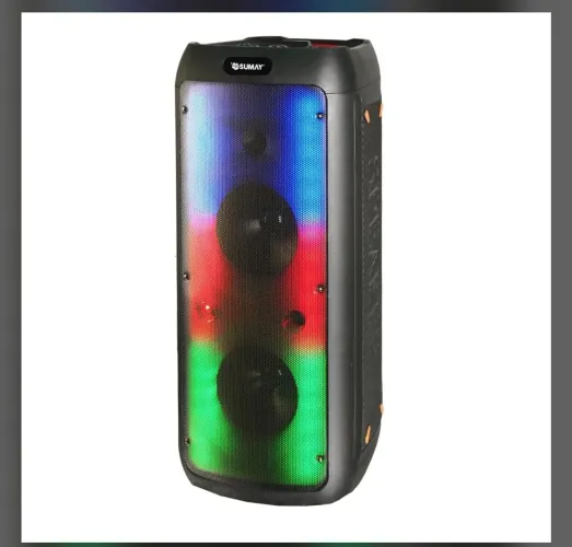 Caixa de Som Sumay Light Box 800W RMS - Iluminação LED / Bluetooth / Bateria Top!