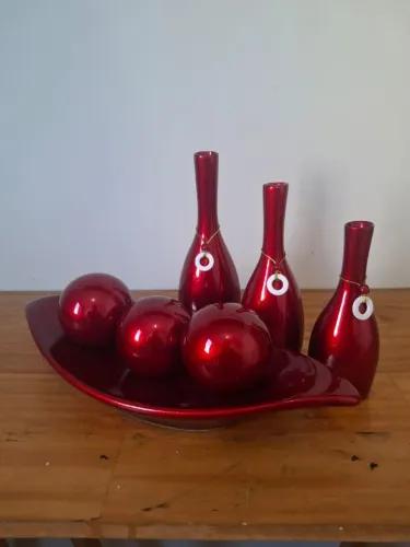Jogo de mesa decorativo cerâmica