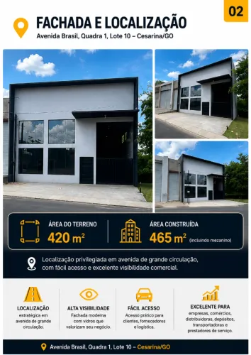 GALPAO CEZARINA 420 M² MAIS MEZANINO VENDO ALUGO TROCA