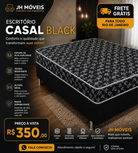 CAMA BOX CASAL BLACK