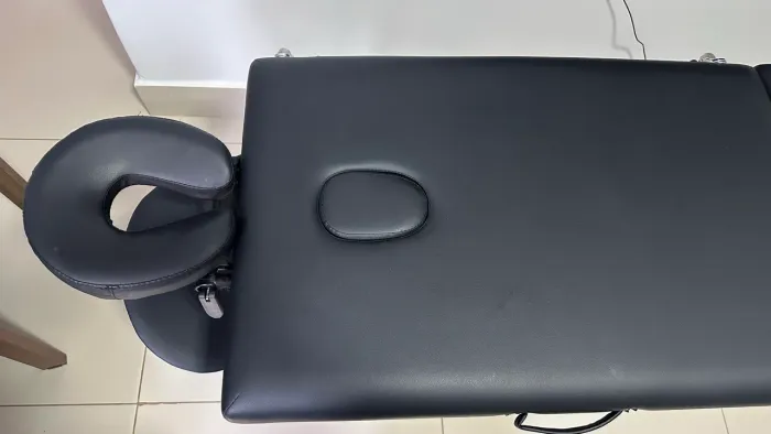 Maca Dobrável Portátil Audrey Preta Start Original C/ Apoio de Cabeça Ajustável