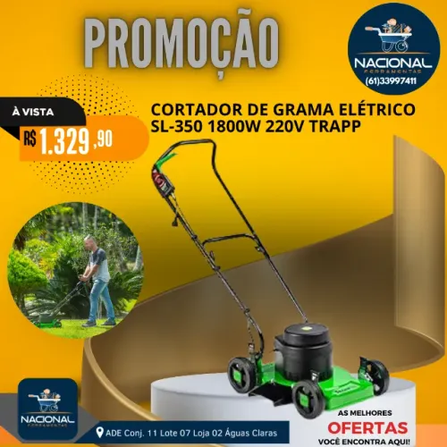 Cortador de Grama Elétrico Trapp 1800W SL-350 220V Potente e Resistente