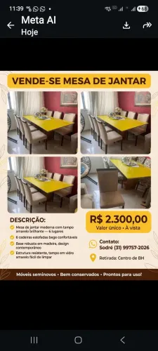 Mesa de Jantar 6 cadeiras