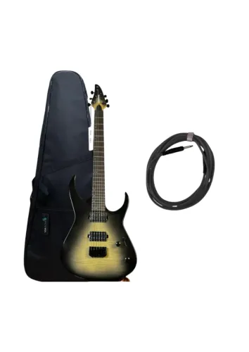 Kit Guitarra Eletrica Waldman WM320F BKB C/m Capa de Guitarra + Cabo