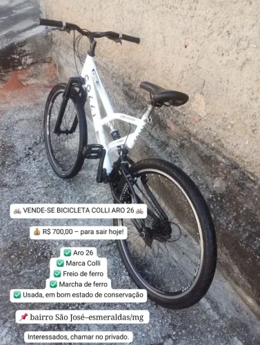 Bicicleta Colli Aro 26 Completa + Capa e Bag barato