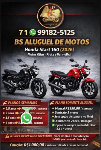 Aluguel de motos/ opção de compra