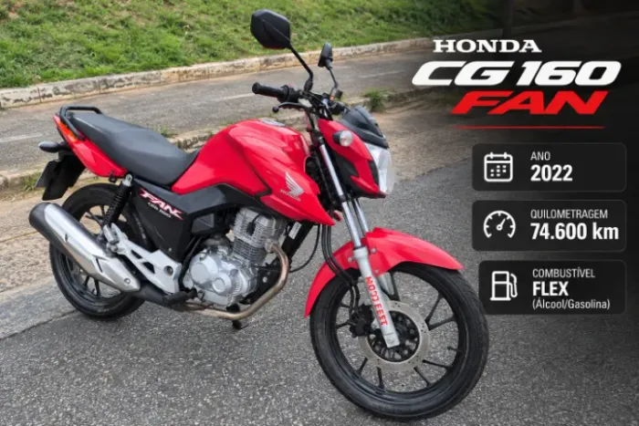 Honda CG 160 Fan 2022 Flex - Quitada - Abaixo da FIPE
