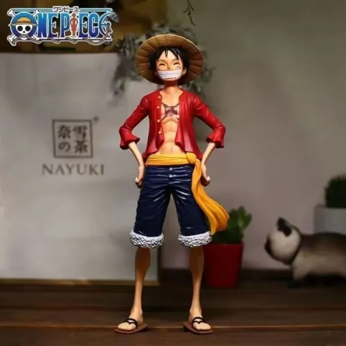 Boneco Luffy Troca Rosto Chapéu de palha One Piece Miniatura Action Figure 28cm<br>
