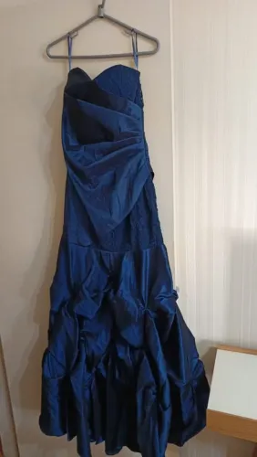 Vestido azul tafetá madrinha tamanho m usou apenas 1x