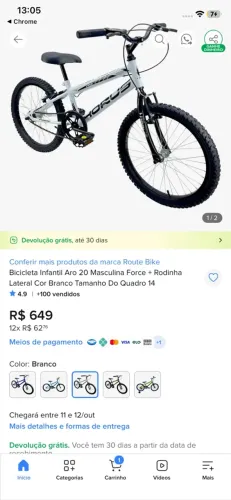 Vede-se bicicleta infantil