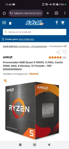 Processador AMD Ryzen 5 5600x