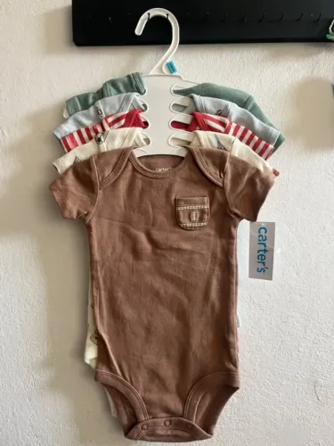 Conjunto 5 Body Carters Menino 6 Meses Manga Curta