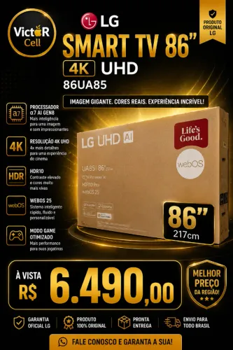Smart TV LG 86 Polegadas Lacrada | Nota Fiscal