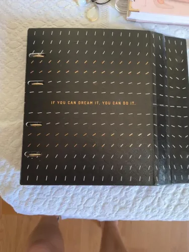 Caderno Fichário Argolado Preto com Elástico - Ótimo Estado (Caderno Inteligente)