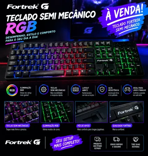 Teclado semi mecânico excelente