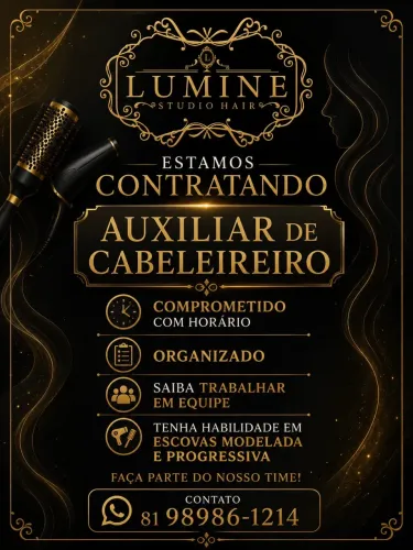 Vaga pra auxiliar de cabeleireiro 