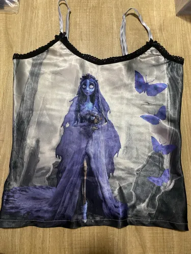Blusa Cetim A Noiva Cadáver Corpse Bride Top Estranho mundo de Jack 