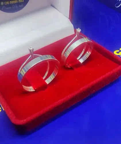 Par Alianças Namoro 3 mm Com 2 Solitário Prata 950