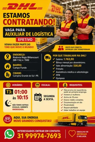 Vaga para operador de logística 