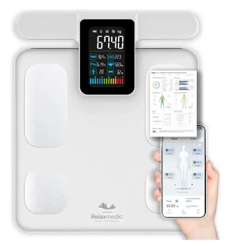 Balança Bioimpedância Corporal Digital Profissional 8 Eletrodos Bodyscan Pro - Relaxmedic