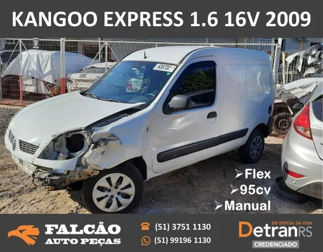 sucata kangoo express 1.6 16v ano 2009 em peças
