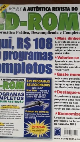 Vintage Revista Do CD Rom Anos 90 - Ano 4 Nº 44 com CD em ótimo estado - Colecionadores