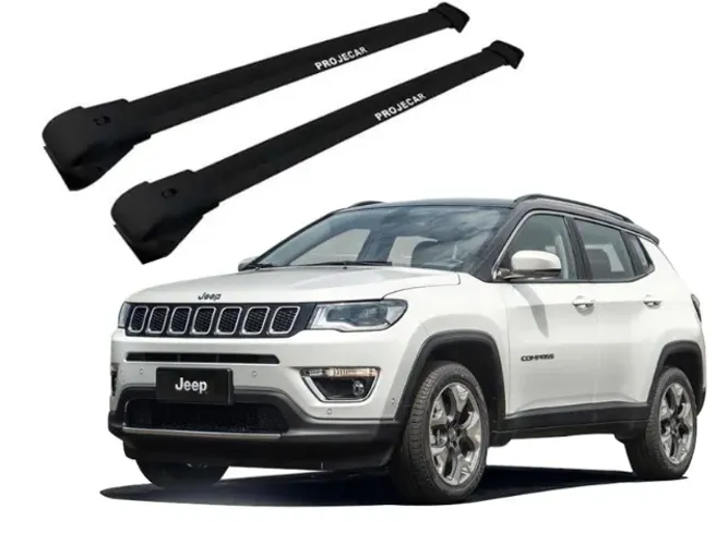 Rack Travessa de Teto Jeep Compass - Larga Preta - Projecar