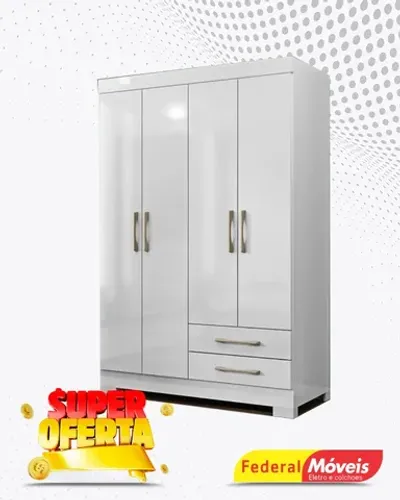 Guarda Roupa 4 Portas 2 Gavetas Direto da Fabrica Fazemos Entrega