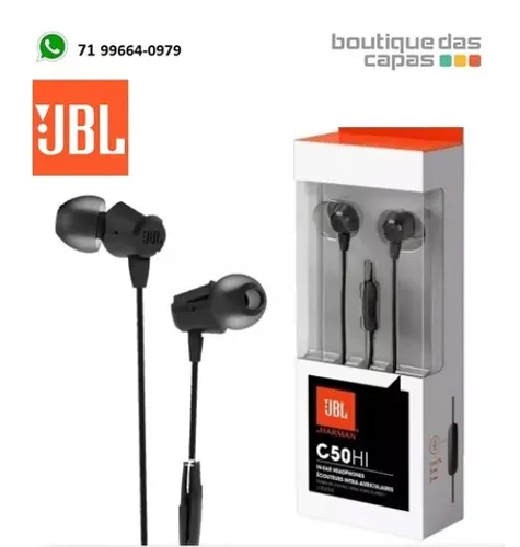Fones De Ouvido Jbl C50hi Com Mic Intra Auricular Original Harman