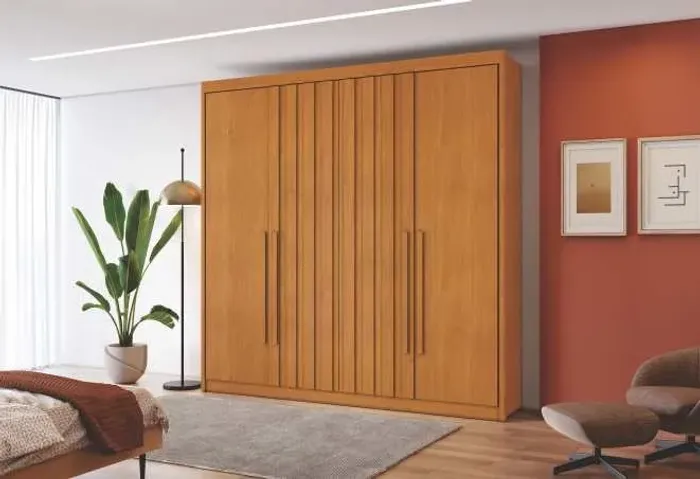 Guarda Roupa 100% MDF C/4 Portas 2 Ripadas 1.88M. São Produtos Novos Direto de Fábrica.