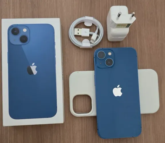 IPhone 13 128gb "Blue" em estado de ZERO. Acompanha Fonte Turbo, Cabo, Capa e Película.