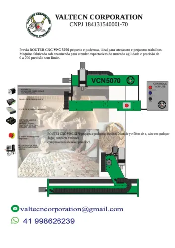 Maquina CNC Router Área util: 50cmx70cm