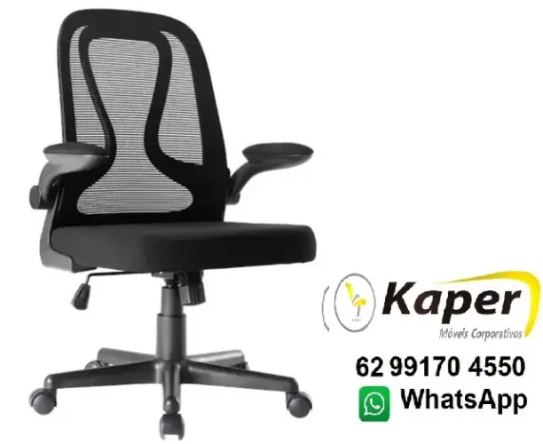 Cadeira de escritorio tela c/ braço escamoteavel ( nova ) Promoção