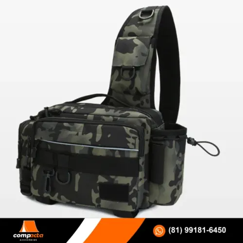 Bolsa transversal de ombro para equipamentos de pesca